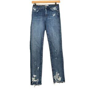 Agolde Jeans Sophie Crop Raw Hem Ripped Distressed Women's Size 25